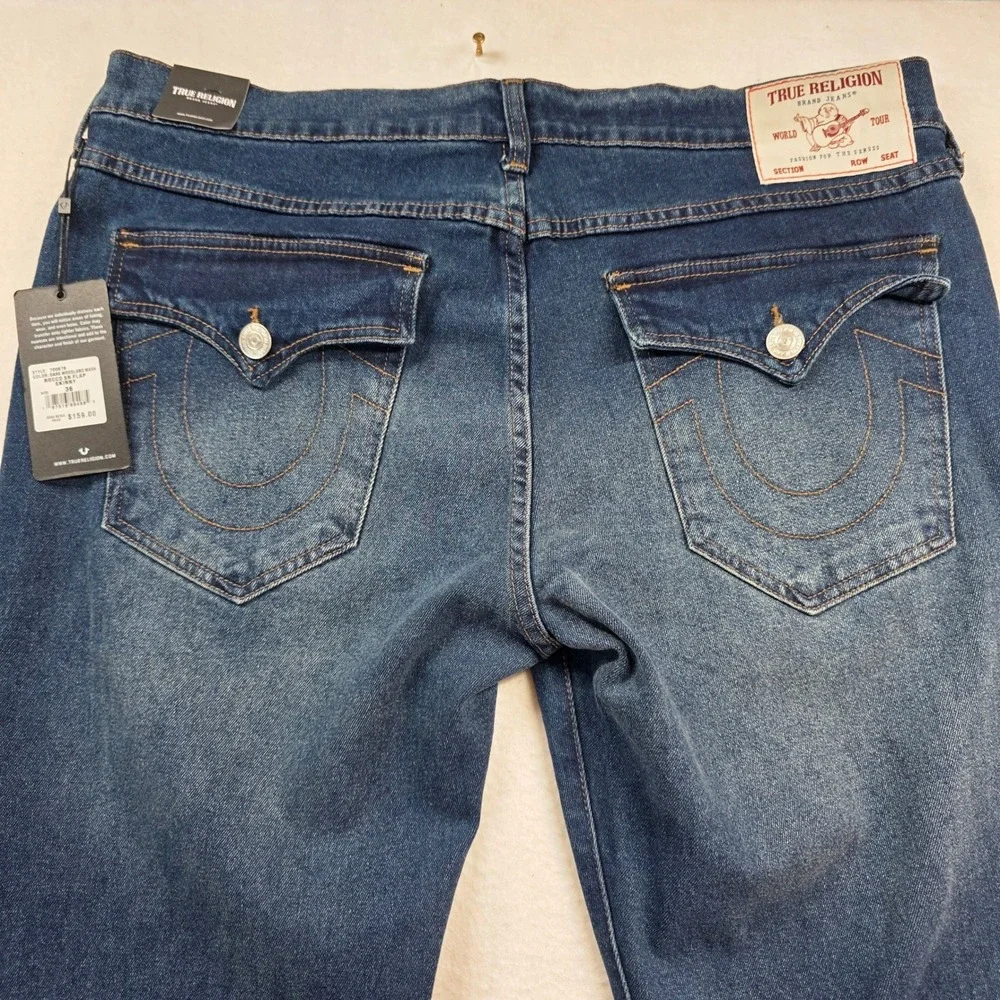 True Religion Men's Rocco Relaxed Skinny Jeans‎ Dark Woodland Wash 36x32 NWT